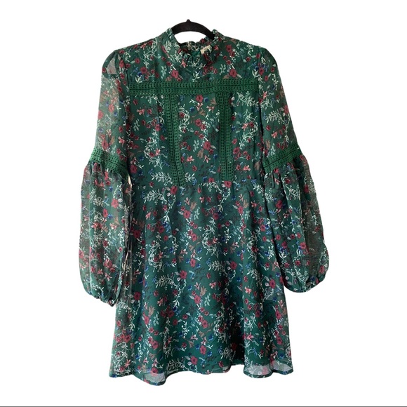 Free Generation long sleeve, teal dress, size M. - Picture 2 of 7